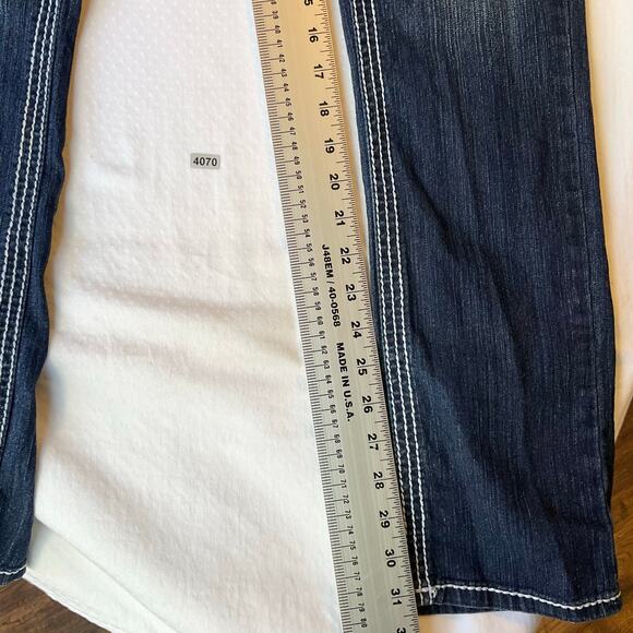 Red Rivet Women Jeans size 9 Blue Straight Leg Slim Fit Low Rise Stretch - Picture 4 of 11